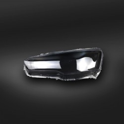 Пластиковое стекло фары Mitsubishi Lancer X 2007-2016 левое (водительское)