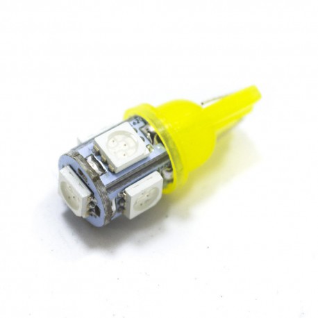 LED Galaxy T10 (W5W) 5050 5SMD Yellow (Жовтий)