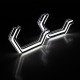 Ангельські очі BMW (M3, M4, F30, F31,F34,G20,G21,E90,E92,E60) CRYSTAL ICONIC2 (Білий+Жовтий)