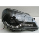 Передняя оптика VW Polo Mk4 9N черная LED линзованная