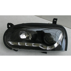 Передняя оптика Volkswagen Golf 3 черная линзованная