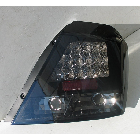 Задние LED фонари Chevrolet Aveo T200 (Kalos) дорестайлинг черные тонированные