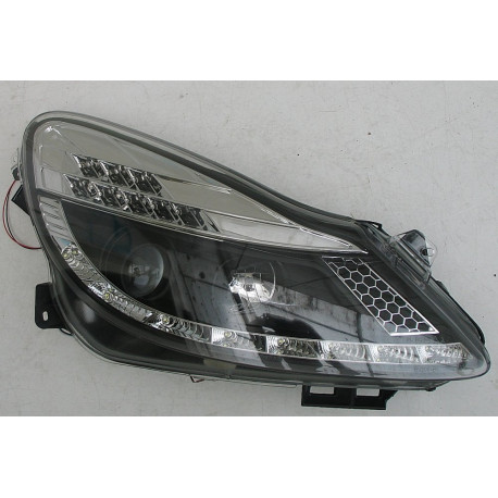 Opel Corsa D передняя черная LED