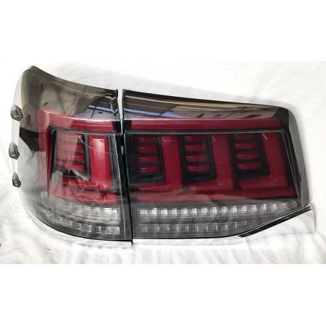 Toyota Land Cruiser 200 2016+ оптика задняя LED черно-красная стиль CP