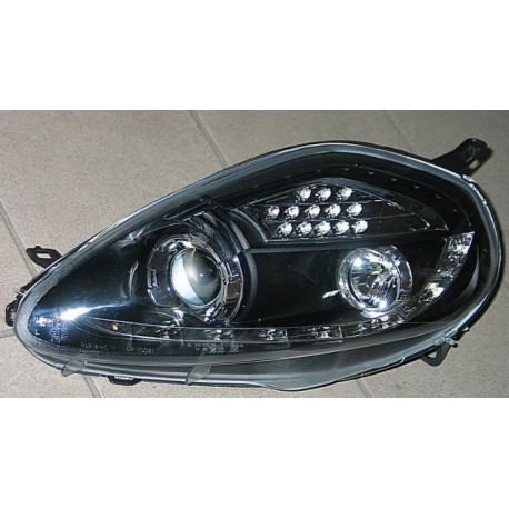 Fiat Grande Punto оптика передня чорна LED