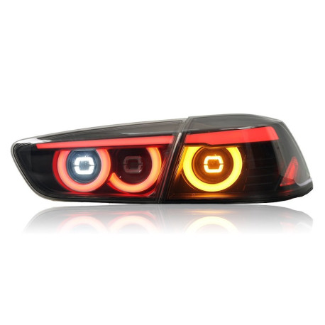 Mitsubishi Lancer X задняя LED оптика черная стиль JDM CP