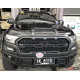 Ford Ranger T7 решетка радиатора с LED габаритами стиль Raptor черный лого белый кант