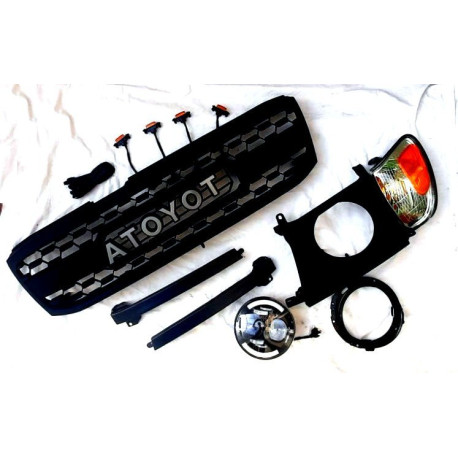 Передня Full LED-оптика та решітка радіатора для Toyota Land Cruiser LC100 (1998+) стиль 3D