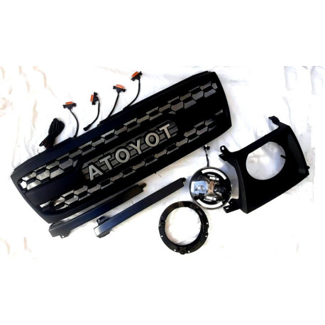 Передня Full LED-оптика та решітка радіатора для Toyota Land Cruiser LC100 (2003+) стиль 3D